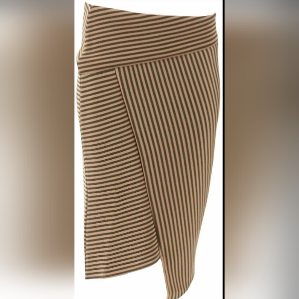 G.I.L.I. STRIPED PENCIL SKIRT | AsymmetricalStripes Wrap Design Skirt